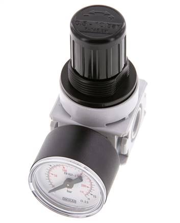 Regulador de presión G1/4'' 700l/min 0,5-10,0bar/7-145psi Manómetro de 40 mm Multifix 0