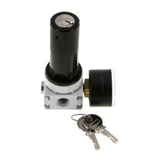 Regulador de presión G1/4'' 700l/min 0,2-6,0bar/3-87psi Manómetro de 40 mm Cylinder Lock Multifix 0