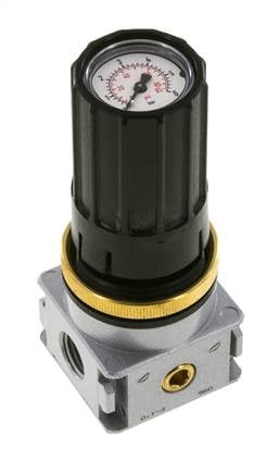Regulador de presión G1/4'' 1450l/min 0.1-3.0bar/1-44psi Perilla de fundición de zinc con manómetro Multifix 0