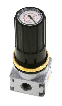 Regulador de presión G1/4'' 1450l/min 0.5-10.0bar/7-145psi Perilla de fundición de zinc con manómetro Multifix 0