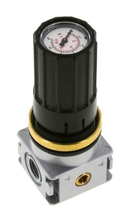 Regulador de presión G1/4'' 1450l/min 0.1-3.0bar/1-44psi Perilla de fundición de zinc con manómetro Multifix 0