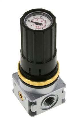 Regulador de presión G1/4'' 1450l/min 0.1-3.0bar/1-44psi Perilla de fundición de zinc con manómetro Multifix 0