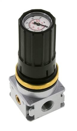 Regulador de presión G1/4'' 1450l/min 0.1-3.0bar/1-44psi Perilla de fundición de zinc con manómetro Multifix 0