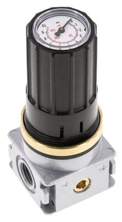 Regulador de presión G1/4'' 1450l/min 0.2-6.0bar/3-87psi Perilla de fundición de zinc con manómetro Multifix 0