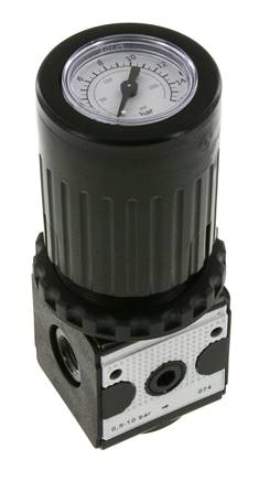 Regulador de presión G1/4'' 2100l/min 0.5-10.0bar/7-145psi Perilla de fundición de zinc con manómetro Multifix 1