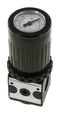 Regulador de presión G1/4'' 2100l/min 0.5-10.0bar/7-145psi Perilla de fundición de zinc con manómetro Multifix 1