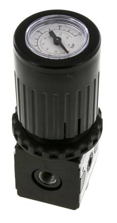 Regulador de presión G1/4'' 2100l/min 0.2-6.0bar/3-87psi Perilla de fundición de zinc con manómetro Multifix 1