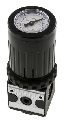 Regulador de presión G1/4'' 2100l/min 0.2-6.0bar/3-87psi Perilla de fundición de zinc con manómetro Multifix 1