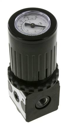 Regulador de presión G1/4'' 2100l/min 0.5-10.0bar/7-145psi Perilla de fundición de zinc con manómetro Multifix 1