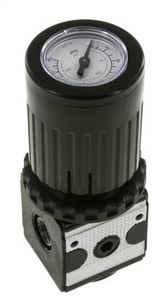 Regulador de presión G1/4'' 2100l/min 0.5-10.0bar/7-145psi Perilla de fundición de zinc con manómetro Multifix 1