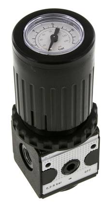 Regulador de presión G1/4'' 2100l/min 0.2-6.0bar/3-87psi Perilla de fundición de zinc con manómetro Multifix 1