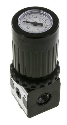 Regulador de presión G1/4'' 2100l/min 0.5-10.0bar/7-145psi Perilla de fundición de zinc con manómetro Multifix 1