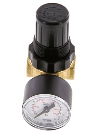 Regulador de presión G1/4'' 330l/min 0.2-6.0bar/3-87psi Aire Agua Latón Estándar 0