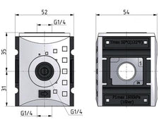 Distribuidor G1/4 2700 l/min con Interruptor de Presión Futura 1
