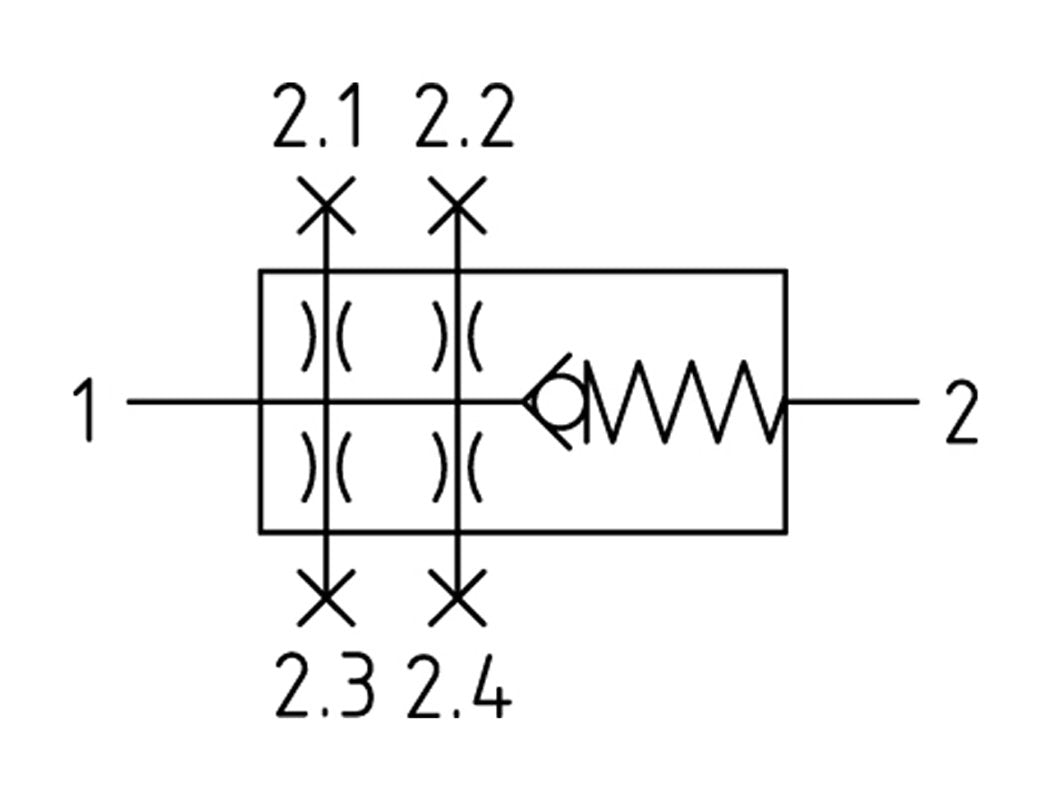 Distribuidor G1/2x1/4x3/8 4500 l/min con válvula de retención Futura 2