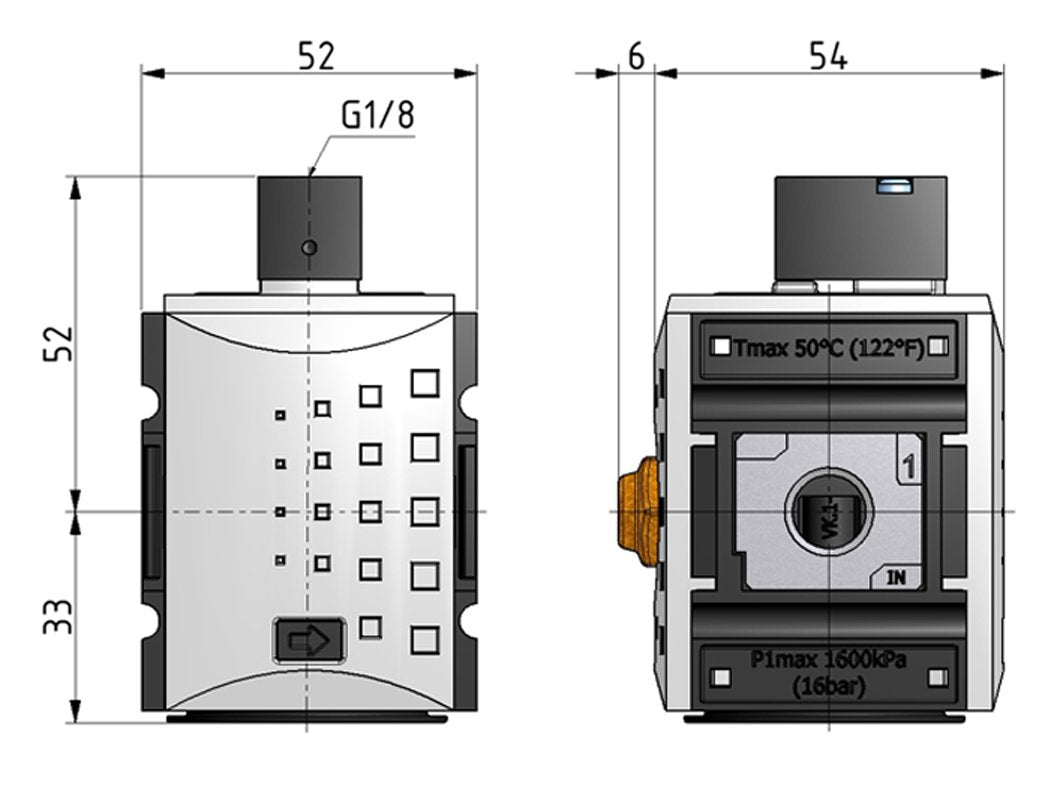 Válvula 3/2 G3/8 Operada Neumáticamente 2000 l/min Futura 1
