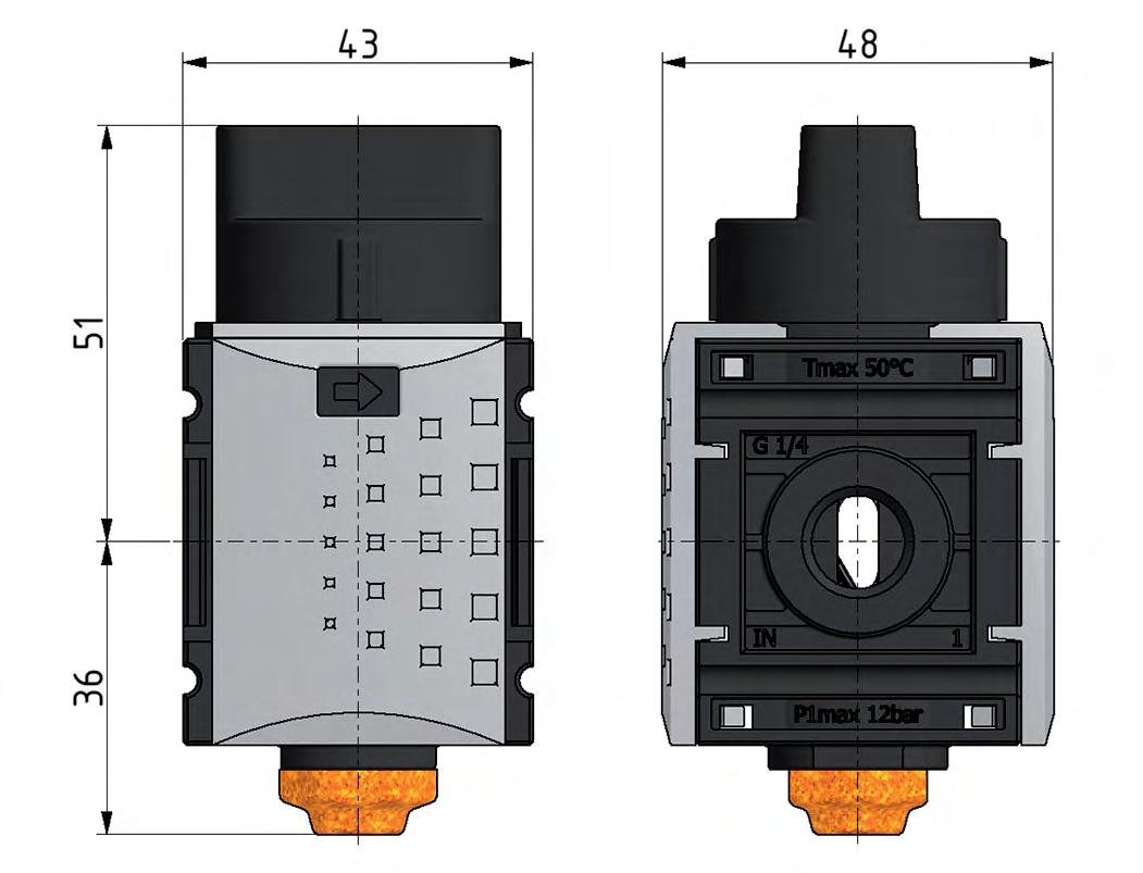 Válvula de bola 3/2 G1/4 2300 l/min Futura 0