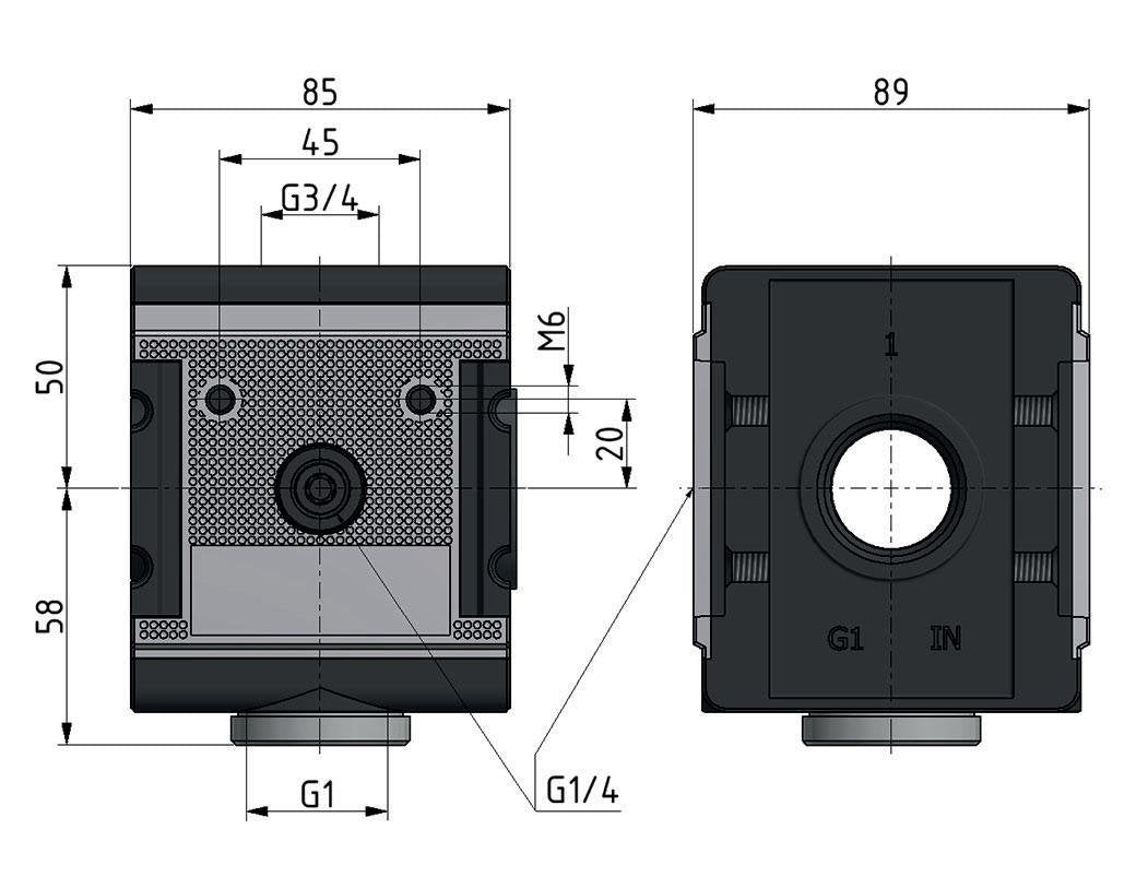 Distribuidor G1x3/4 18000 l/min Multifix 4