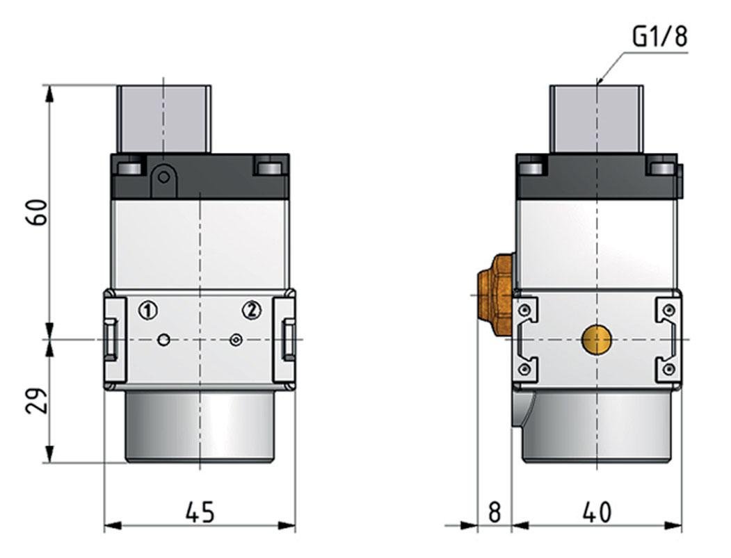 Válvula 3/2 G1/4 Operada Neumáticamente 1600 l/min Multifix 0