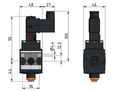 Válvula 3/2 G1/4 230VAC 900 l/min Multifix 1