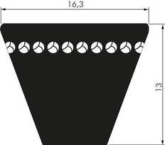 Correa trapezoidal dentada XPB 16.3x13 Li-7440mm Ld-7500mm DIN 7753