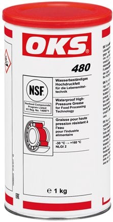 Grasa de alta presión para la industria alimentaria resistente al agua 25kg OKS 480