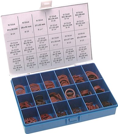 Kit de juntas de fibra vulcanizada de 4 a 33 mm 540 piezas