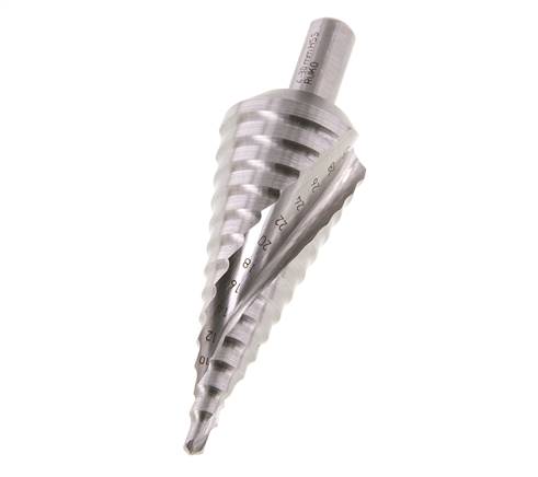 Broca escalonada HSS de RUKO con filo espiral tamaño 2