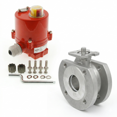 Válvula de Bola de Acero Inoxidable de 1 Pieza 2 Vías Bridadas Eléctrica DN15 PN40 100-240 V AC