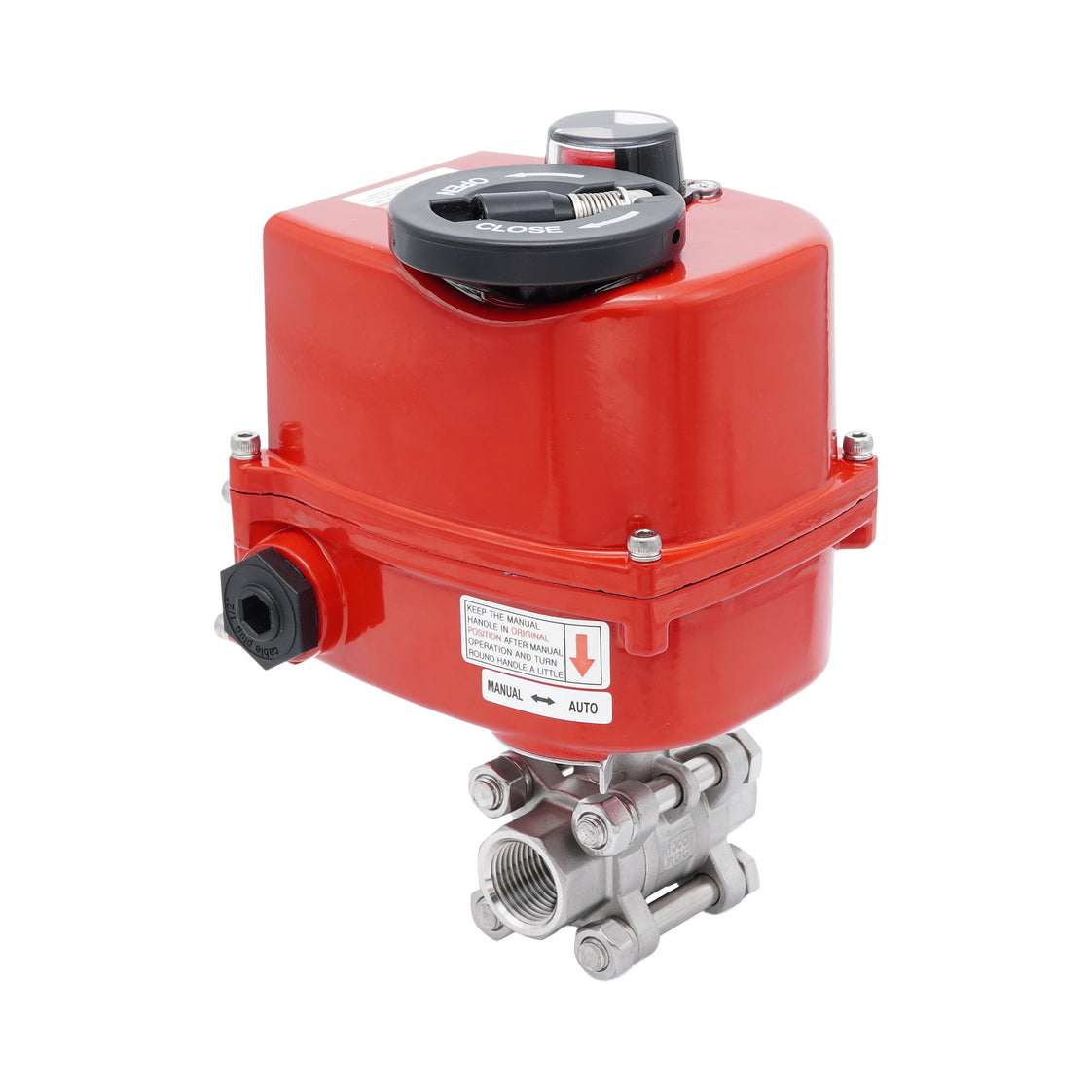 Válvula de Bola Eléctrica Modulante de Acero Inoxidable 2 Vías Rp 3/4'' 24 V AC/DC
