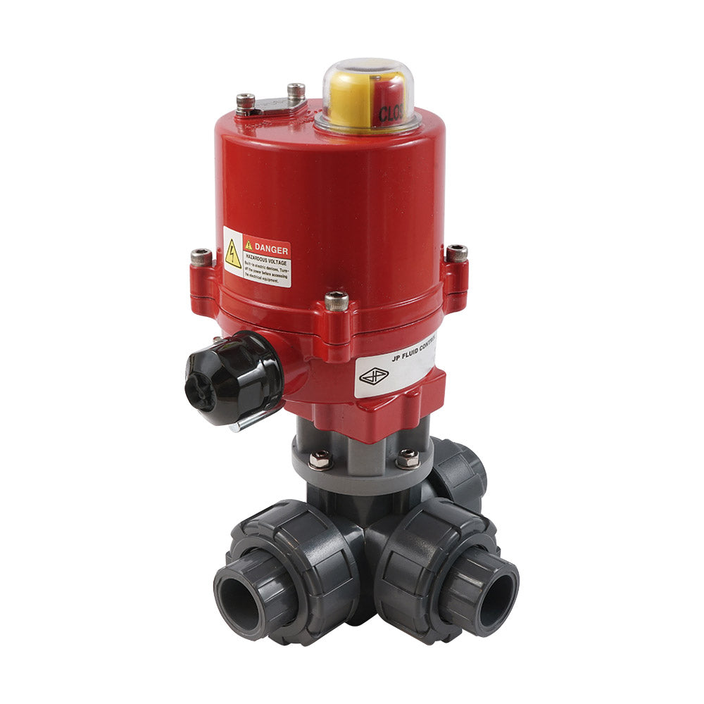 Manguito Para Cementar 40 mm Válvula de Bola Eléctrica PVC de 3 Vías con Puerto en T 100-240 V AC PTFE/EPDM