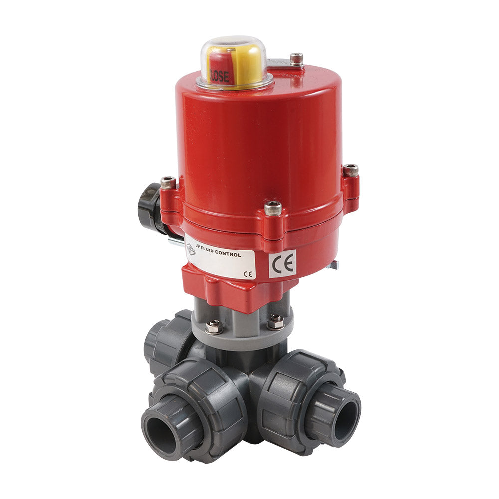 Manguito Para Cementar 40 mm Válvula de Bola Eléctrica PVC de 3 Vías con Puerto en T 100-240 V AC PTFE/EPDM