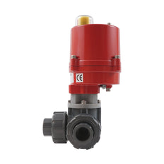 50mm manguito para cementar válvula de bola eléctrica PVC 3 vías taladro en T 12 V CA/CC PTFE/EPDM