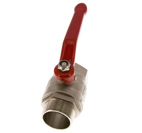 Válvula de bola de latón de macho a hembra R/Rp de 1-1/2 pulgadas compacta PN 25 de 2 vías