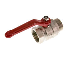 Válvula de bola de latón de macho a hembra R/Rp de 1-1/2 pulgadas compacta PN 25 de 2 vías