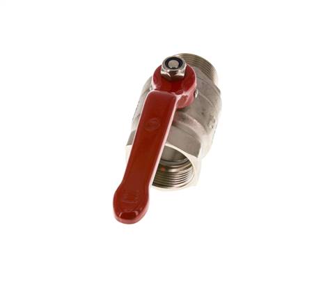 Válvula de bola de latón de macho a hembra R/Rp de 1-1/2 pulgadas compacta PN 25 de 2 vías