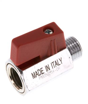 Válvula de bola de latón de 2 vías, macho a hembra, de 1/4 de pulgada, 15 bares