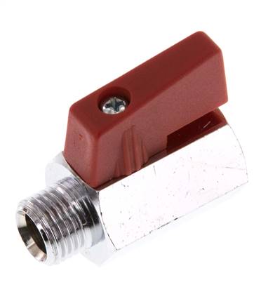 Válvula de bola de latón de 2 vías, macho a hembra, de 1/4 de pulgada, 15 bares