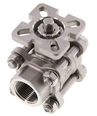 Válvula de bola de acero inoxidable de 2 vías G3/4'' y 3 piezas de paso total ISO-Top - BL2SA3