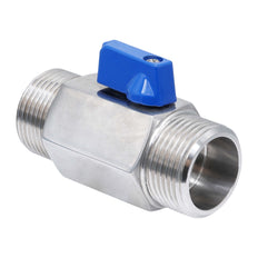 G 1/2'' M/M Válvula De Bola Mini 2 Vías Acero Inoxidable 69 Bar PTFE - TamesonPRO 1113-012-M