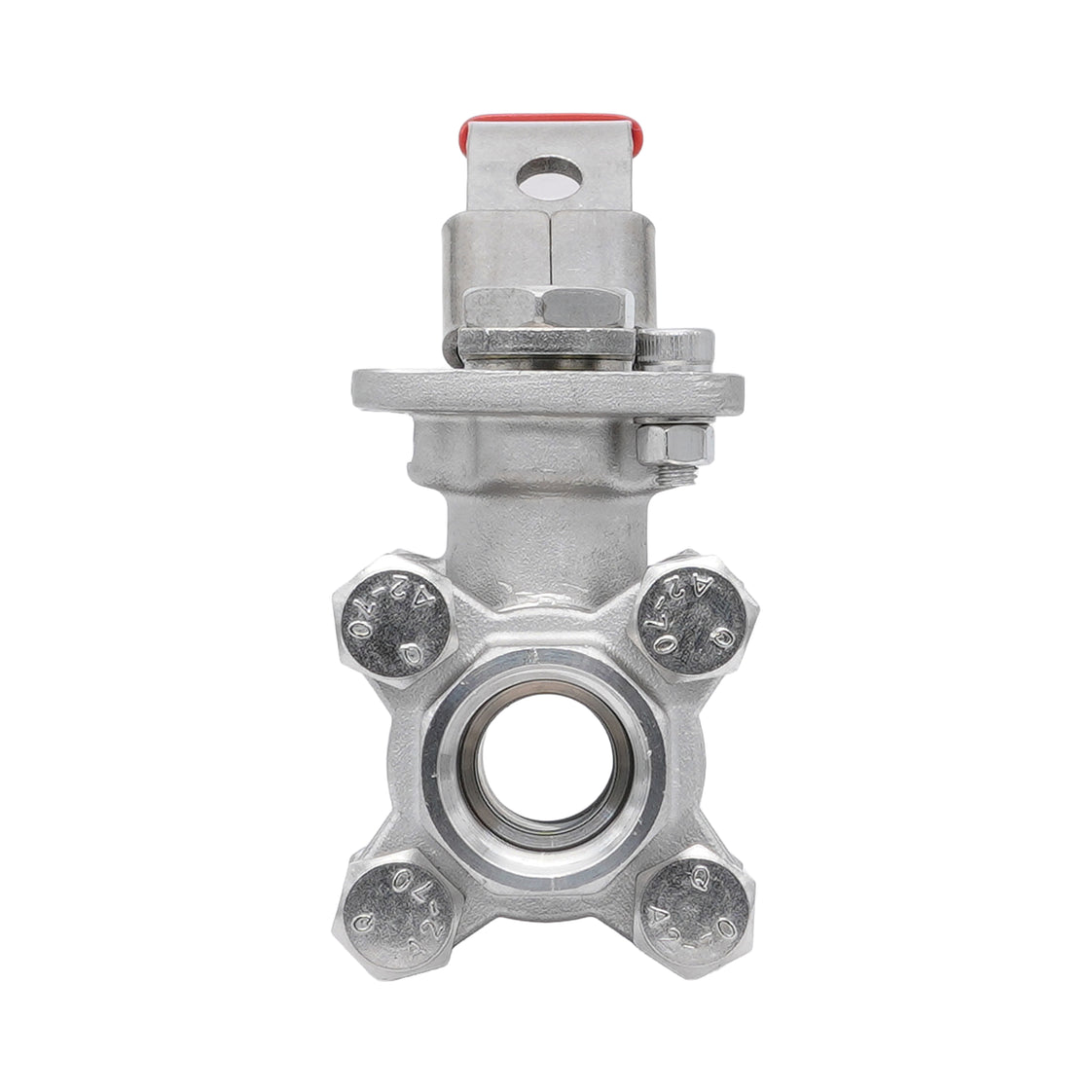 Rp 1/4'' 3 piezas de 2 vías válvula de bola de acero inoxidable 69 bar RTFE ISO-Top F03/F04 - TamesonPRO 1121-014