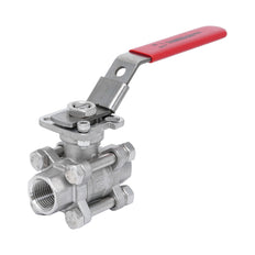 Rp 3/8'' 3 piezas de 2 vías válvula de bola de acero inoxidable 69 bar RTFE ISO-Top F03/F04 - TamesonPRO 1121-038