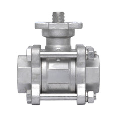 Rp 1'' 3 piezas de 2 vías válvula de bola de acero inoxidable 69 bar RTFE ISO-Top F04/F05 - TamesonPRO 1121-100