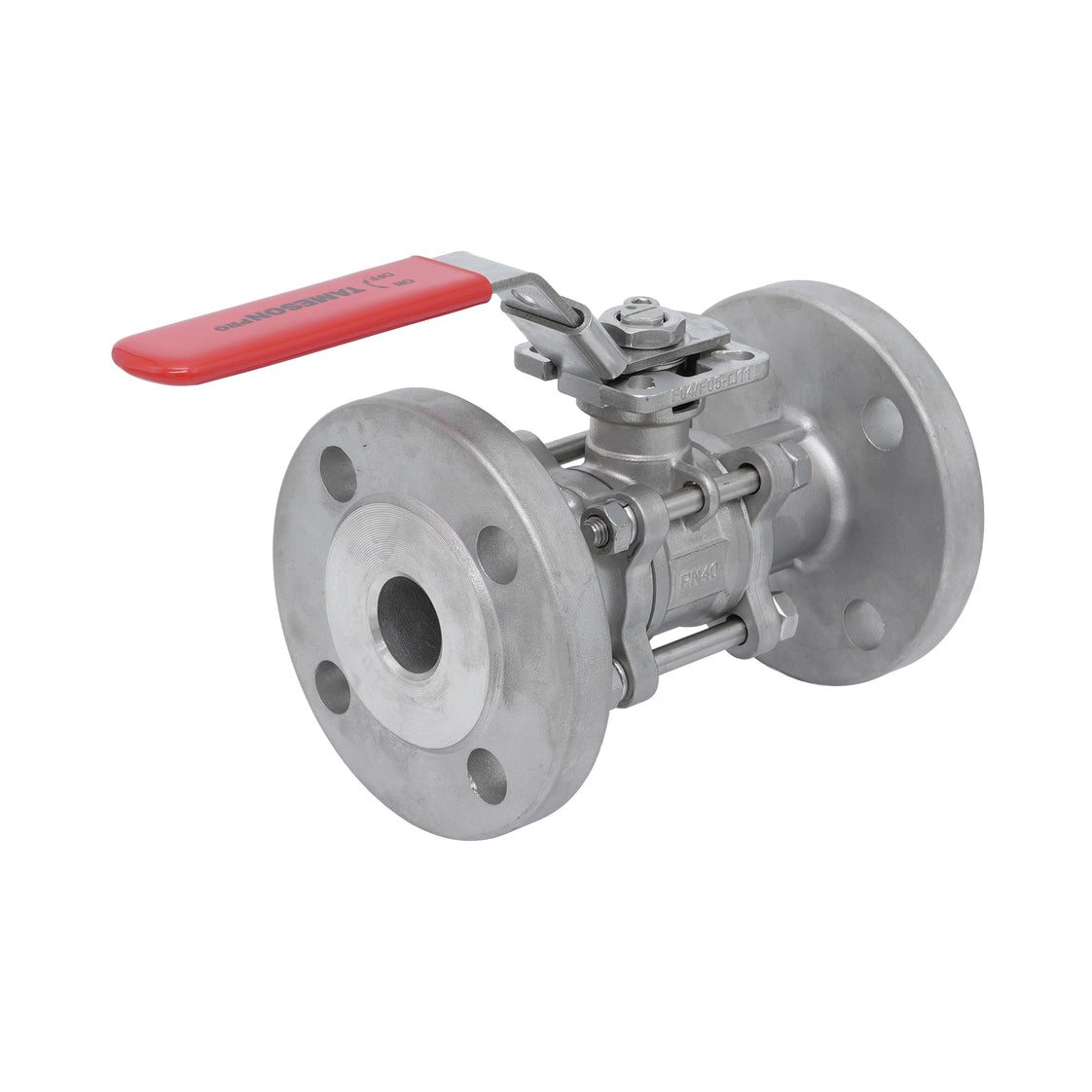 DN20 PN40 Válvula De Bola Flangeada De Acero Inoxidable De 3 Piezas De 2 Vías PTFE ISO-Top F03/F04 - TamesonPRO 1124-020