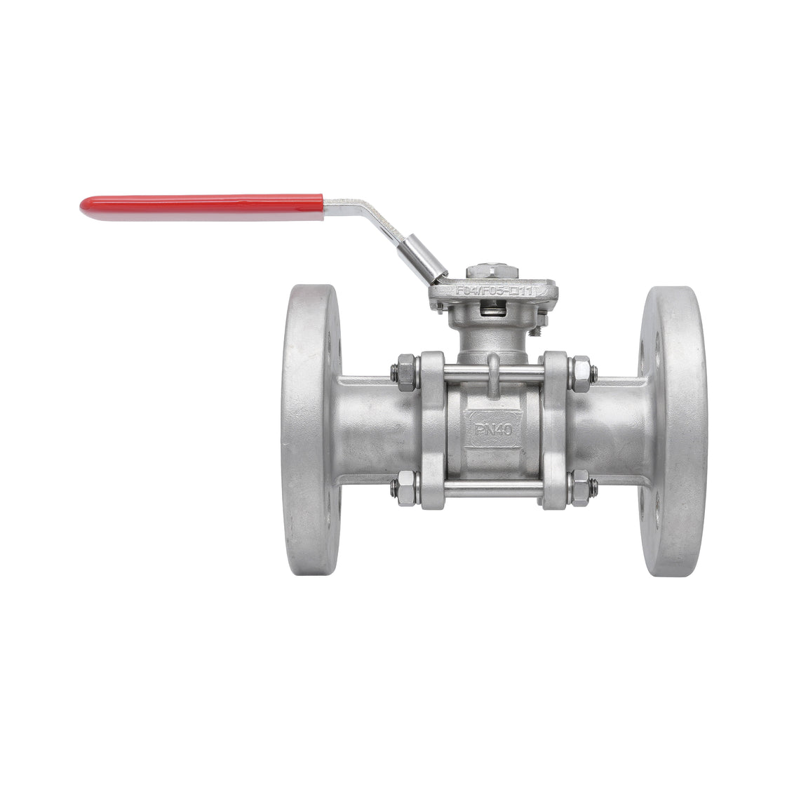 DN15 PN40 Válvula De Bola Flangeada De Acero Inoxidable De 3 Piezas De 2 Vías PTFE ISO-Top F03/F04 - TamesonPRO 1124-015