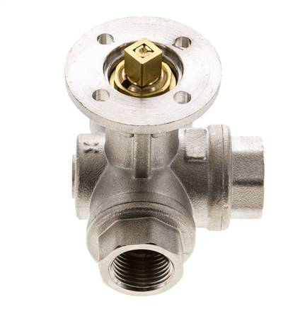 Válvula de bola de 3 vías en L G1/2'' latón ISO-Top 40bar - BL3BAL