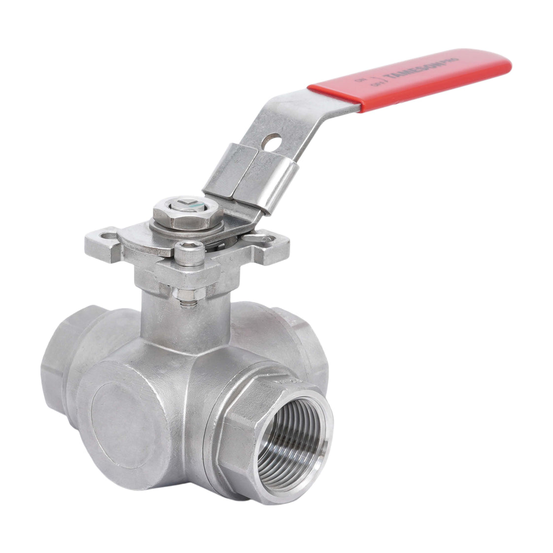 Válvula De Bola L-Port De Acero Inoxidable G 1/4'' 3 Vías 69 Bar PTFE ISO-Top F03/F04 - TamesonPRO 1125-014-L