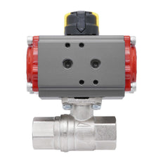 Válvula De Bola Neumática G1 1/2'' Latón Doble Efecto