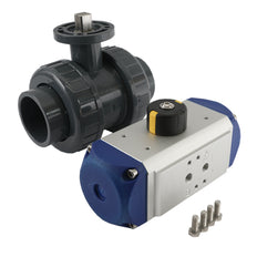 Válvula de bola neumática de PVC de 2 vías y doble efecto de 50 mm - VDL