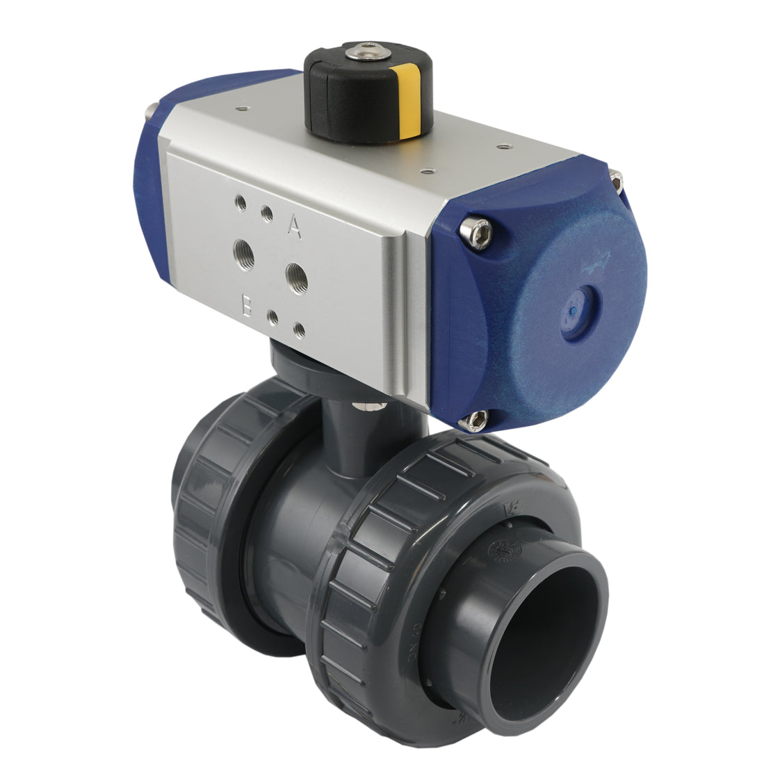 Válvula de bola neumática de PVC de 2 vías y 50 mm, abierta por resorte - VDL